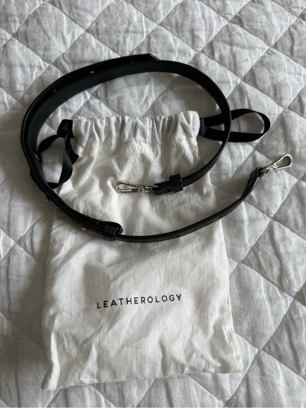 Leatherology short strap/Black Leather Adjustable Bag Strap
